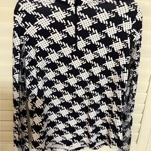 IBKUL Monochrome Abstract Long Sleeve Golf pickleball Top